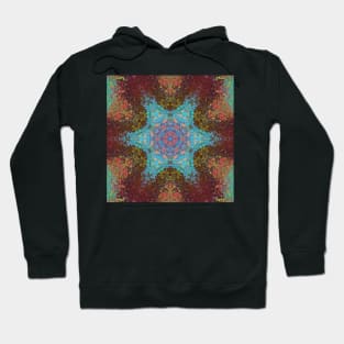 Digital Mandala Blue Red and Green Hoodie